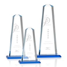 Pinnacle Sky Blue Towers Crystal Award - Awards and Trophies