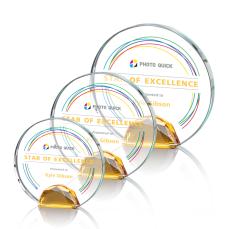 Maplin Full Color  Amber Circle Crystal Award - Diamond Awards