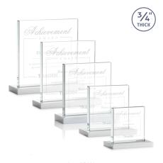 Terra White  Square / Cube Crystal Award - Desktop Awards