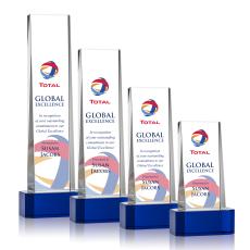 Milnerton Full Color Blue on Base Towers Crystal Award - Awards and Trophies