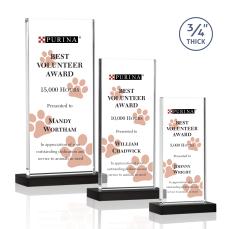 Arizona Full Color Black Rectangle Crystal Award - Crystal Awards