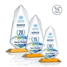 Sheridan Full Color Amber Unique Crystal Award - Awards and Trophies