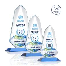 Sheridan Full Color Sky Blue Unique Crystal Award - Crystal Awards