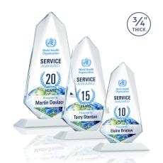 Sheridan Full Color White Unique Crystal Award - Crystal Awards