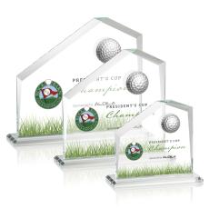 Andover Full Color Golf Clear Peaks Crystal Award - Golf Awards