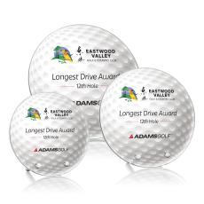 Hillsboro Full Color Golf Circle Crystal Award - Golf Awards