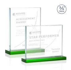 Manhattan Green Rectangle Crystal Award - Awards and Trophies