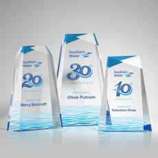 Blue Topaz Full Color Peaks Acrylic Award - Full Color Imprint