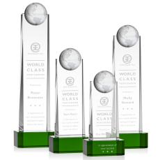 Sherbourne Globe Green  on Base Towers Crystal Award - Awards and Trophies