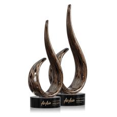Golden Blaze Black Flame Glass Award - Awards and Trophies