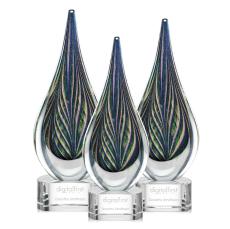 Cobourg Tear Drop on Clear Base Glass Award - Awards and Trophies