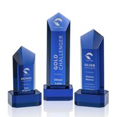 Jolanda Blue/Blue  on Base Towers Crystal Award - Crystal Awards