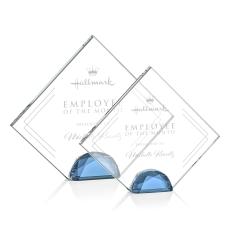 Deerfield Sky Blue Diamond Crystal Award - Crystal Awards
