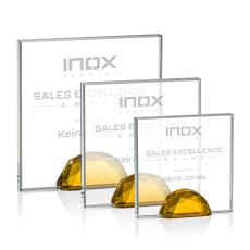 Entwhistle Amber  Square / Cube Crystal Award - Diamond Awards