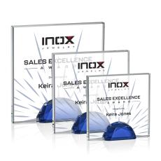 Entwhistle Full Color Blue Square / Cube Crystal Award - Full Color Imprint