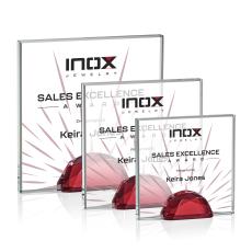 Entwhistle Full Color Red  Square / Cube Crystal Award - Diamond Awards