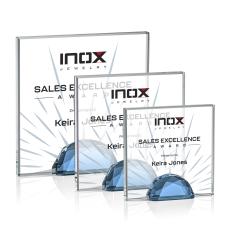 Entwhistle Full Color Sky Blue Square / Cube Crystal Award - Diamond Awards