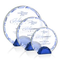 Galveston Full Color Blue Circle Crystal Award - Diamond Awards