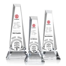 Rustern Full Color Clear on Base Obelisk Crystal Award - Crystal Awards
