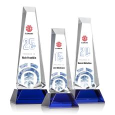 Rustern Full Color Blue on Base Obelisk Crystal Award - Awards and Trophies