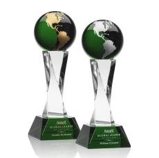 Langport Green Globe Crystal Award - Awards and Trophies