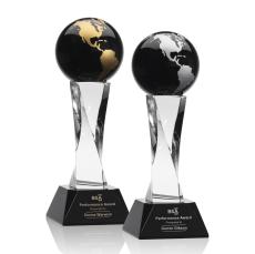 Langport Black Globe Crystal Award - Awards and Trophies
