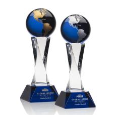 Langport Blue Globe Crystal Award - Awards and Trophies