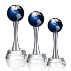 Willshire Blue  Globe Crystal Award - Awards and Trophies