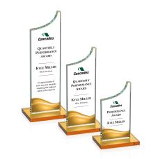 Eden Full Color Amber Peaks Crystal Award - Awards and Trophies