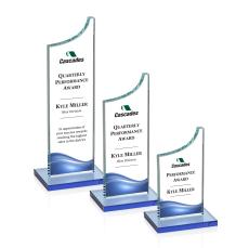 Eden Full Color Sky Blue Peaks Crystal Award - Awards and Trophies