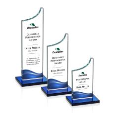 Eden Full Color Blue  Peaks Crystal Award - Awards and Trophies