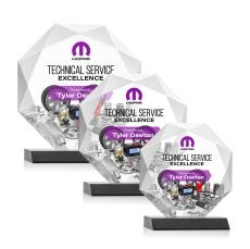 Kitchener Full Color Black Polygon Crystal Award - Crystal Awards