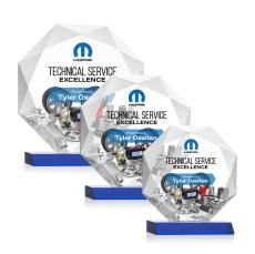 Kitchener Full Color Blue Polygon Crystal Award - Awards and Trophies