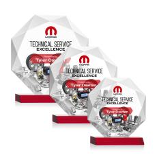 Kitchener Full Color Red Polygon Crystal Award - Awards and Trophies
