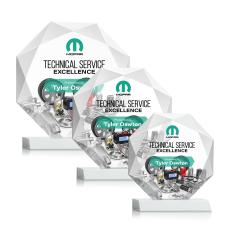 Kitchener Full Color White Polygon Crystal Award - Awards and Trophies