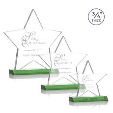 Chippendale Green Star Crystal Award - Awards and Trophies