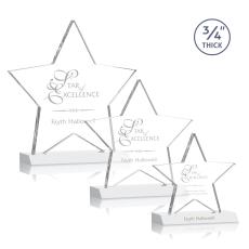Chippendale White Star Crystal Award - Crystal Awards