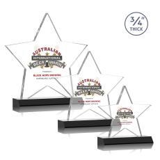 Chippendale Full Color Black Star Crystal Award - Awards and Trophies