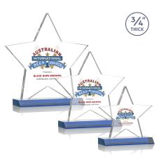 Chippendale Full Color Blue  Star Crystal Award - Crystal Awards
