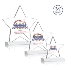 Chippendale Full Color White  Star Crystal Award - Crystal Awards