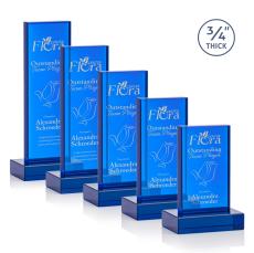 Hathaway Blue Rectangle Crystal Award - Awards and Trophies