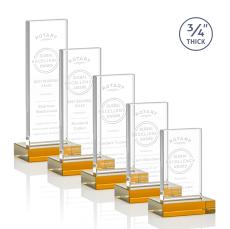 Holmes Amber Rectangle Crystal Award - Crystal Awards