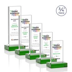 Holmes Full Color Green  Rectangle Crystal Award - Awards and Trophies