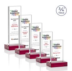 Holmes Full Color Red Rectangle Crystal Award - Crystal Awards