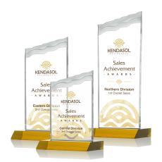 Oakwood Full Color Amber Peaks Crystal Award - Awards and Trophies