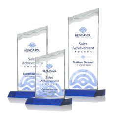 Oakwood Full Color Blue Peaks Crystal Award - Awards and Trophies