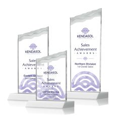 Oakwood Full Color White Peaks Crystal Award - Awards and Trophies