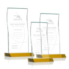 Edmonton Amber Rectangle Crystal Award - Crystal Awards