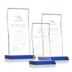Edmonton Blue Rectangle Crystal Award - Awards and Trophies