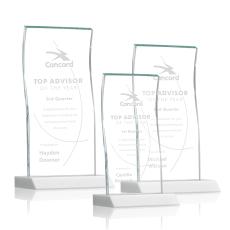 Edmonton White Rectangle Crystal Award - Crystal Awards